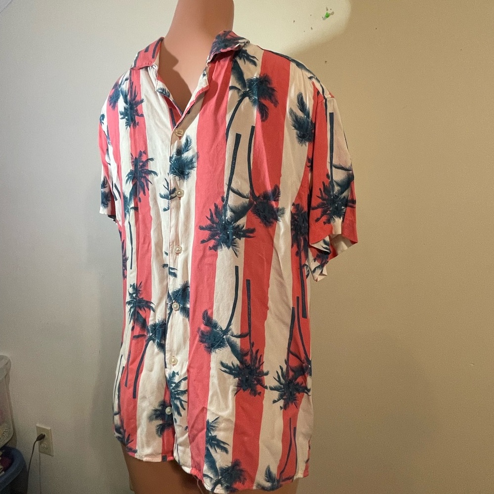 Original‎ Use Men's  large Vibrant Hawaiian Short Sleeve Collared Button shirt
